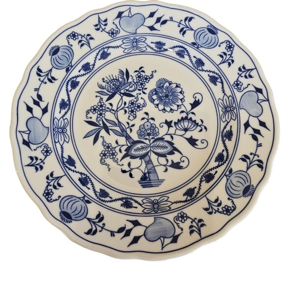 3 Czechoslovakia Blue Onion Dinner Plates 9.5" original Zwiebelmuster porcelain - Picture 7 of 8